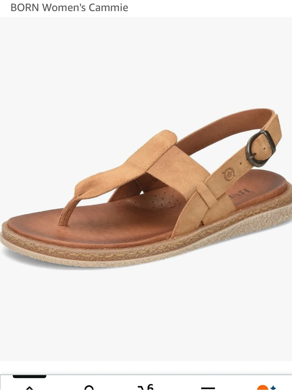 BORN Women's Cammie Tan Leather Slingback Sandal NWOT